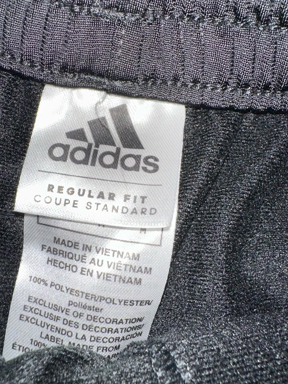 adidas Classic Black Track Pants with White Three-Stripes - Picture 4 of 4
